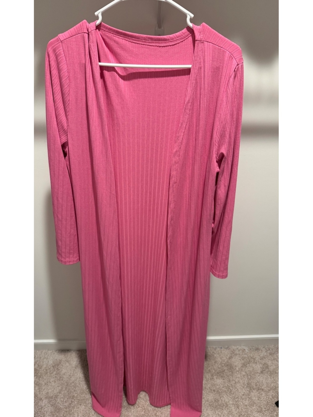 Fashion Nova Ribbed Cardigan Pink